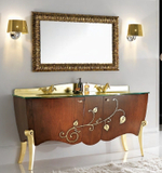 Зеркало Cezares Cavalli 120 CAVALLI 1200x30x750 Noce Foglia oro