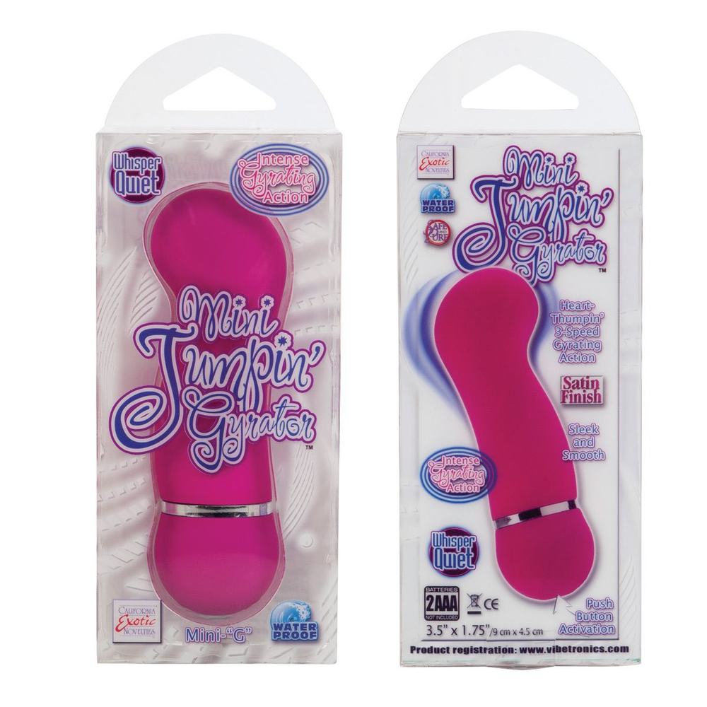Розовый мини-вибратор с подвижной головкой Mini Jimpin’ Gyrator - 12,5 см. (Цвет: розовый)