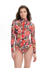 Купальник на молнии с рукавами "Fashion"