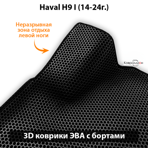 Автомобильные коврики ЭВА с бортами на 3 ряда для Haval H9 I (14-24г.)