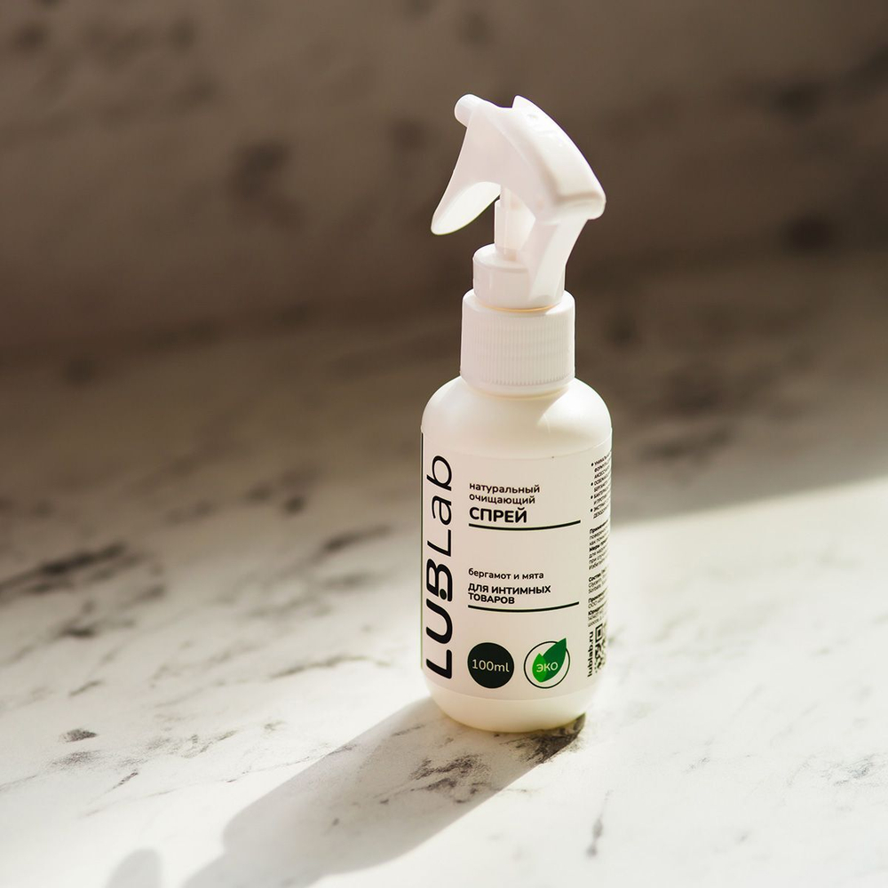 Натуральный очищающий эко-спрей для секс-игрушек с ароматом бергамота и мяты - 100 мл.