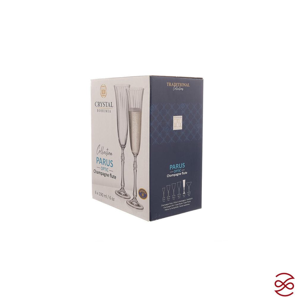 Набор фужеров для шампанского Crystalite Bohemia Parus/Proxima Optic 190 мл (6 шт)