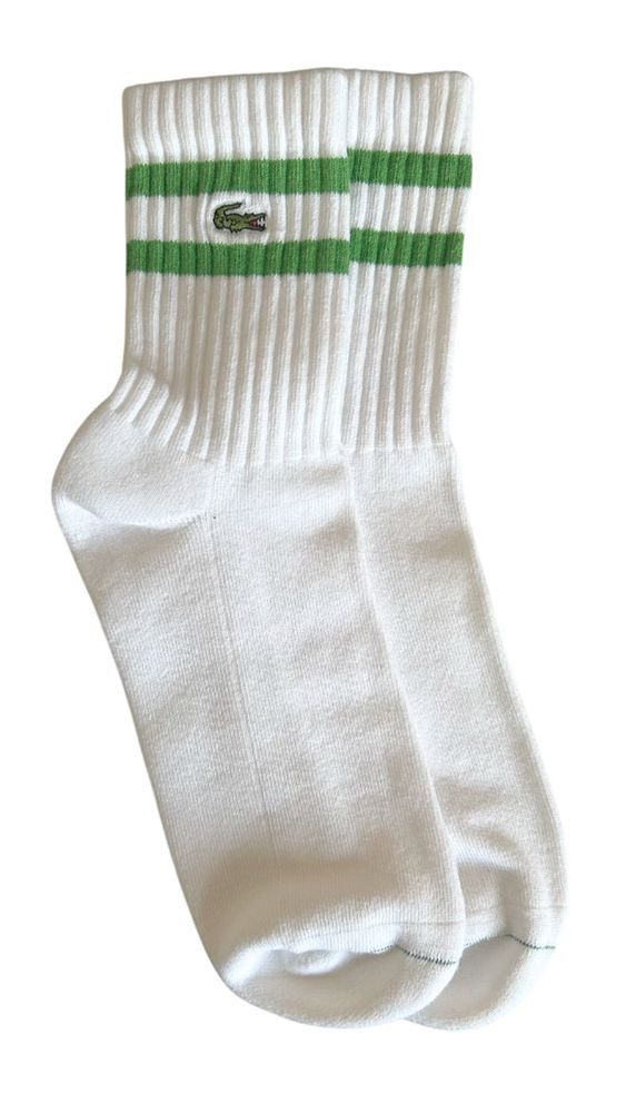 Теннисные носки Lacoste Low Cotton 1P - white/green