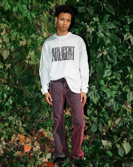 Джинсы клеш с бархатным покрытием