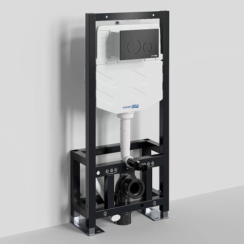 Инсталляция для унитаза WasserKraft Dill 61TLT.010.ME.MB02 с черной матовой кнопкой
