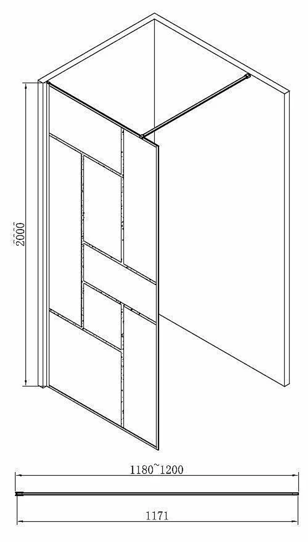 Душевая перегородка ABBER Immer Offen AG63120B 120