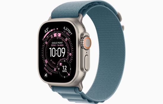 Умные часы Apple Watch Ultra 3, 49 мм, Natural Titanium Light Blue Alpine Loop M