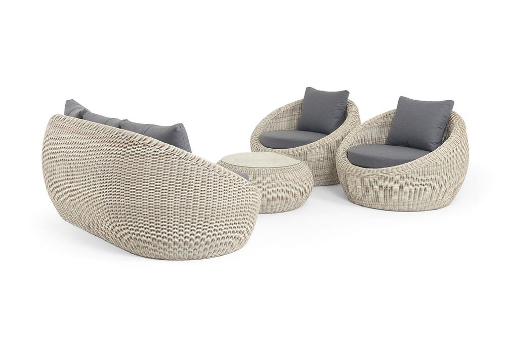 "Барселона" лаунж-зона из искусственного ротанга, цвет бежевый