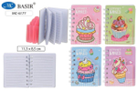 Блокнот 11,3*8,5см. 60л. линия 2в1 "Десерт" евроспираль +мини-блокнот, ассорти (Basir)