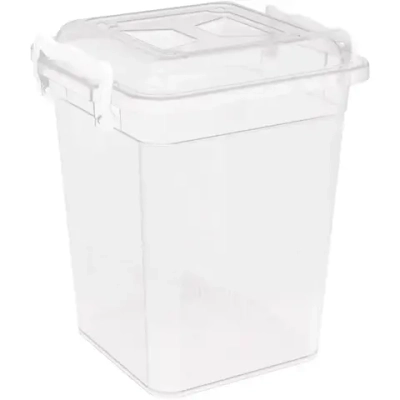 Контейнер 6л квадратный, с ручками, прозрачный
