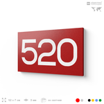 Номер на дверь 520, табличка на дверь для офиса, квартиры, кабинета, аудитории, склада, красная 120х70 мм, Айдентика Технолоджи