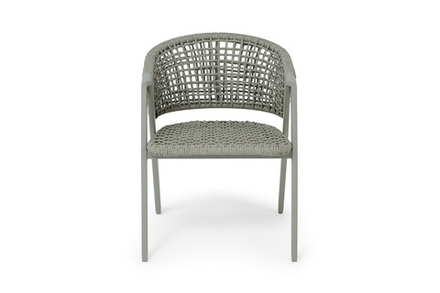 "Амстердам" стул плетеный из роупа, каркас алюминий, роуп серый круглый