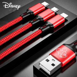 Тройной кабель для зарядки "Mickey Mouse"