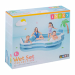 Бассейн надувной Intex 56475 Swim Center Family Lounge 229х229х66 см / Квадратный бассейн Интекс с сиденьями и спинками для дачи и отдыха