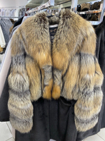 Шуба - кроп из лисы «крестовка» 45см