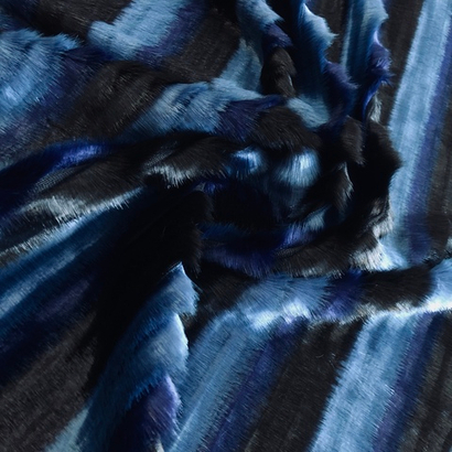 Мех синий/черный, искусств., короткий ворс, принт NS