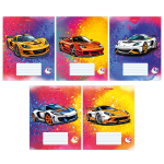 Тетрадь школьная А5 12л клетка "Яркие машины" (Академия Групп) микс цветов (комплект 3 шт)