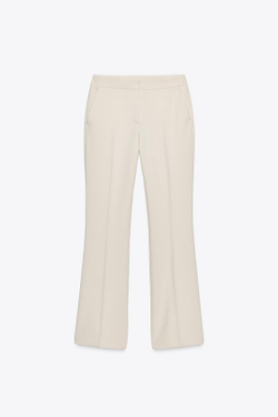 ZARA БРЮКИ FLARED, ЦВЕТ СЛОНОВОЙ КОСТИ