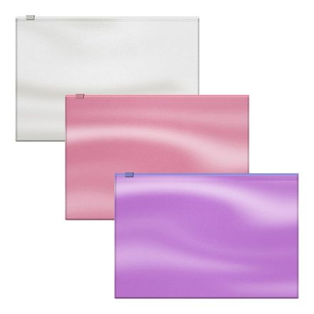 Папка на молнии В5, Erich Krause Glossy Candy, 180мкм, прозрачная, в ассортименте, 1шт.