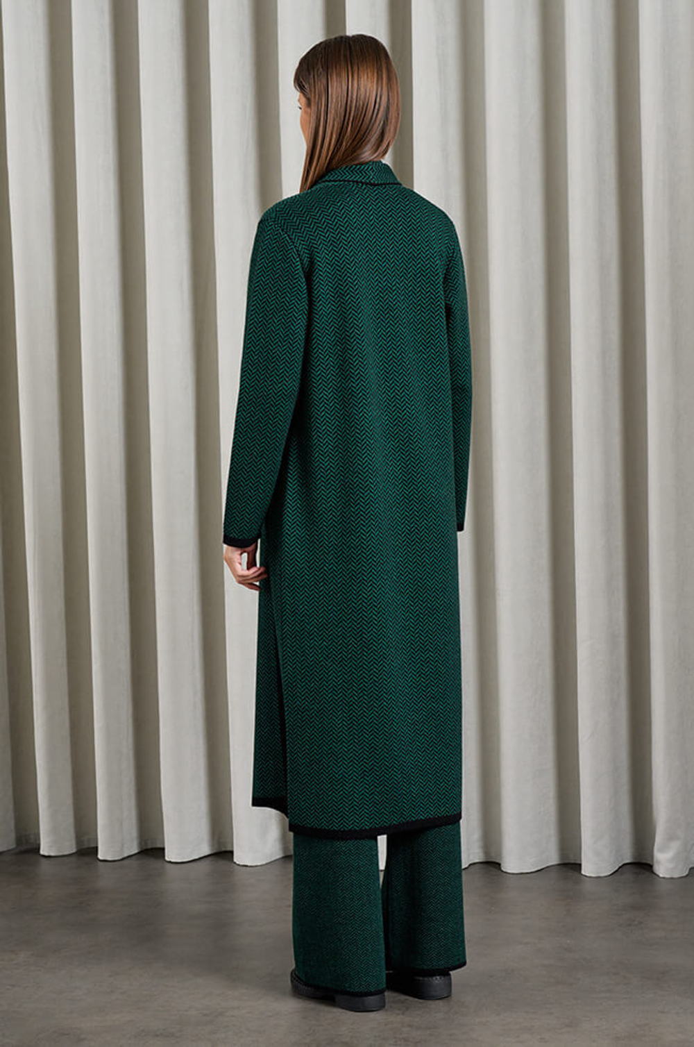 1839 Кардиган женский (черно-зеленый)