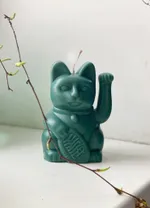 Свеча Lucky Cat Зеленая
