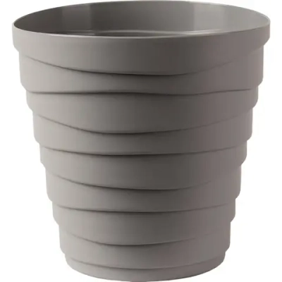 Кашпо для цветов пластиковое 1,4л d-14,5см «Бархан» Серый жемчуг