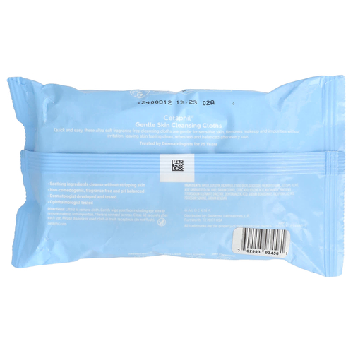 Cetaphil, Деликатные салфетки для очищения кожи, без отдушек, 25 предварительно увлажненных салфеток