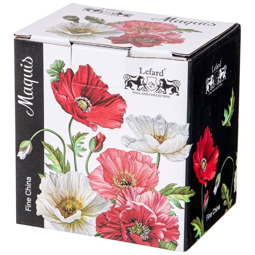 КРУЖКА LEFARD "МАКИ" 350 МЛ ЧЕРНАЯ (КОР=48ШТ.)