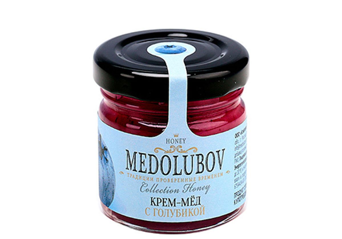 Крем-мед "Медолюбов" с голубикой, 40г