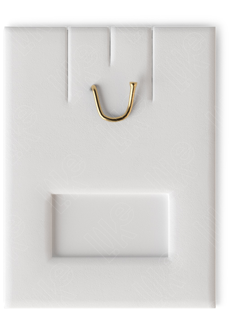 Вкладыш 08/наклонный/для серег/подвески/2 прорези/крючок/окошко для бирки/прорезь для нитки