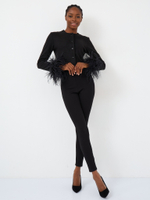 Кардиган короткий с перьями