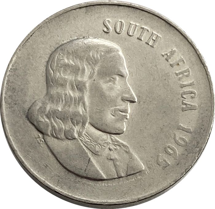 20 центов 1965 ЮАР (Надпись на английском языке - "SOUTH AFRICA")