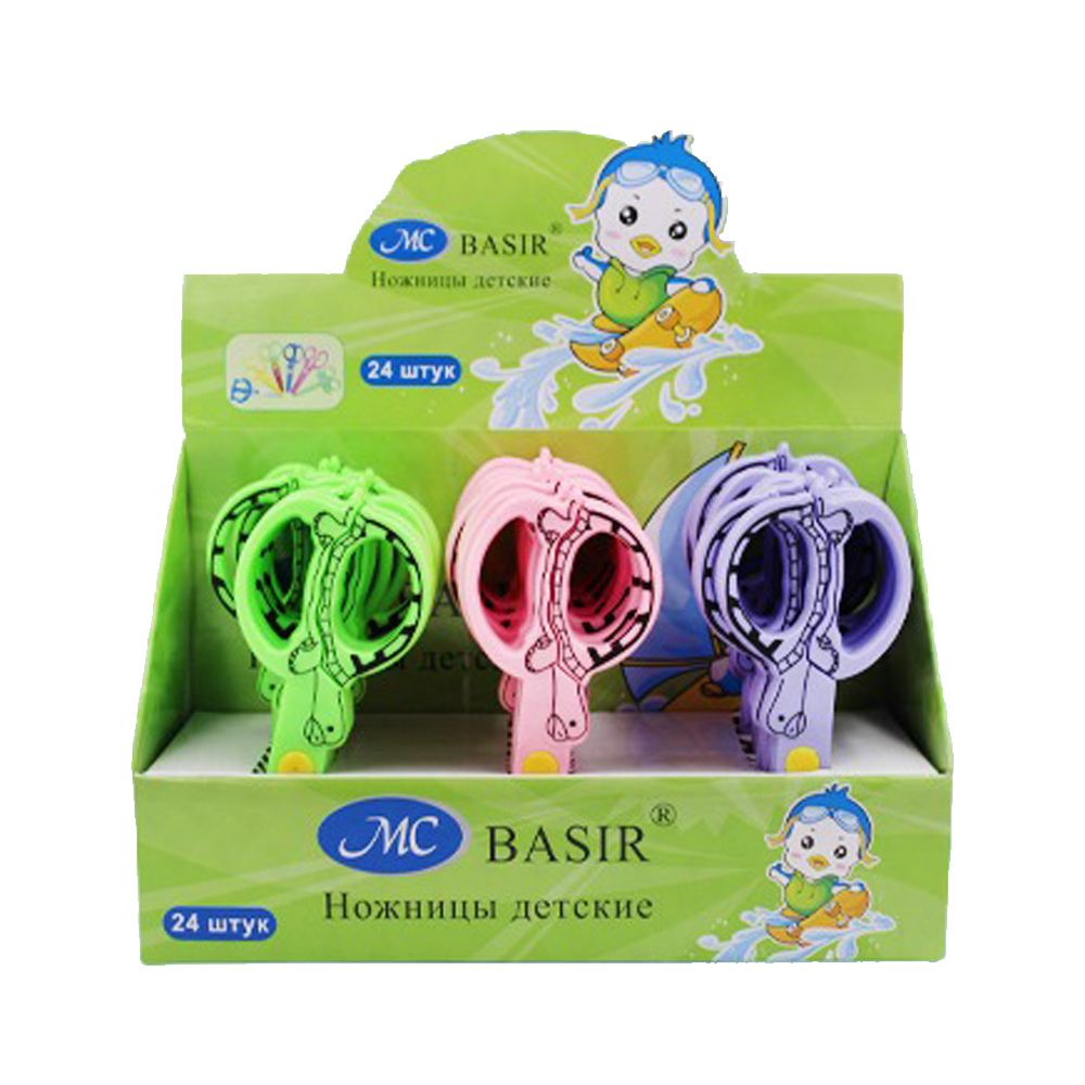Ножницы детские Basir, с пластиковым лезвием, 12,5 см, ассорти