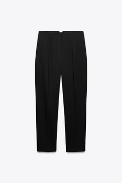 ZARA БРЮКИ С ВЫСОКОЙ ПОСАДКОЙ, ЧЕРНЫЙ