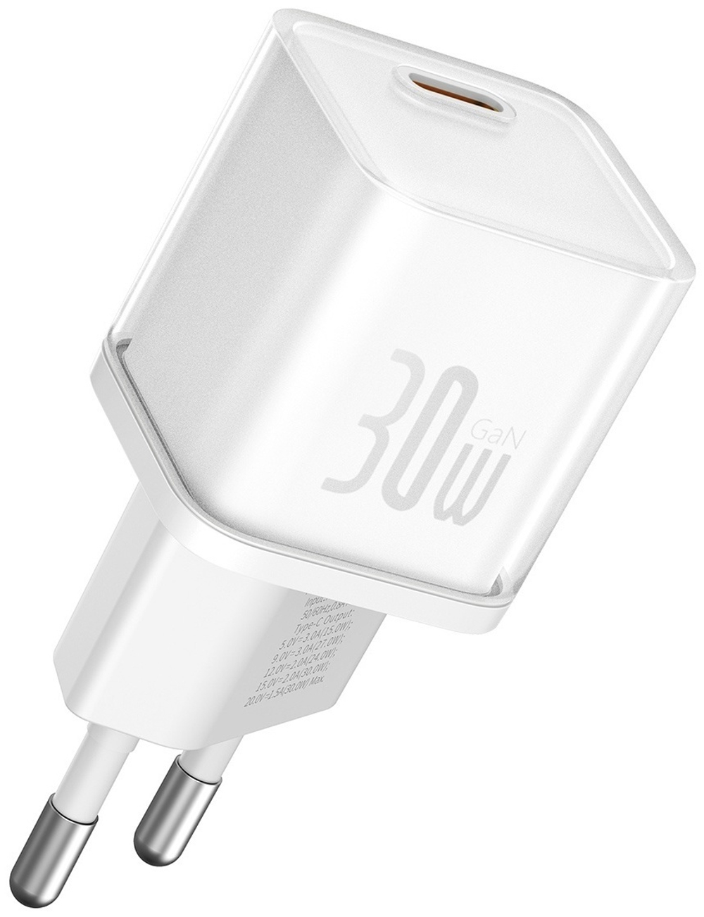 Зарядное устройство Baseus GaN5S 1C 30W USB Type-C белый