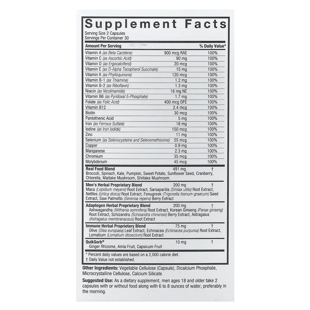 Nature's Answer, Men's 100, мультивитамины, 60 вегетарианских капсул