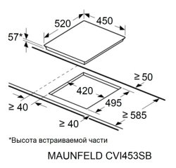 Варочная индукционная панель Maunfeld CVI453SBBK