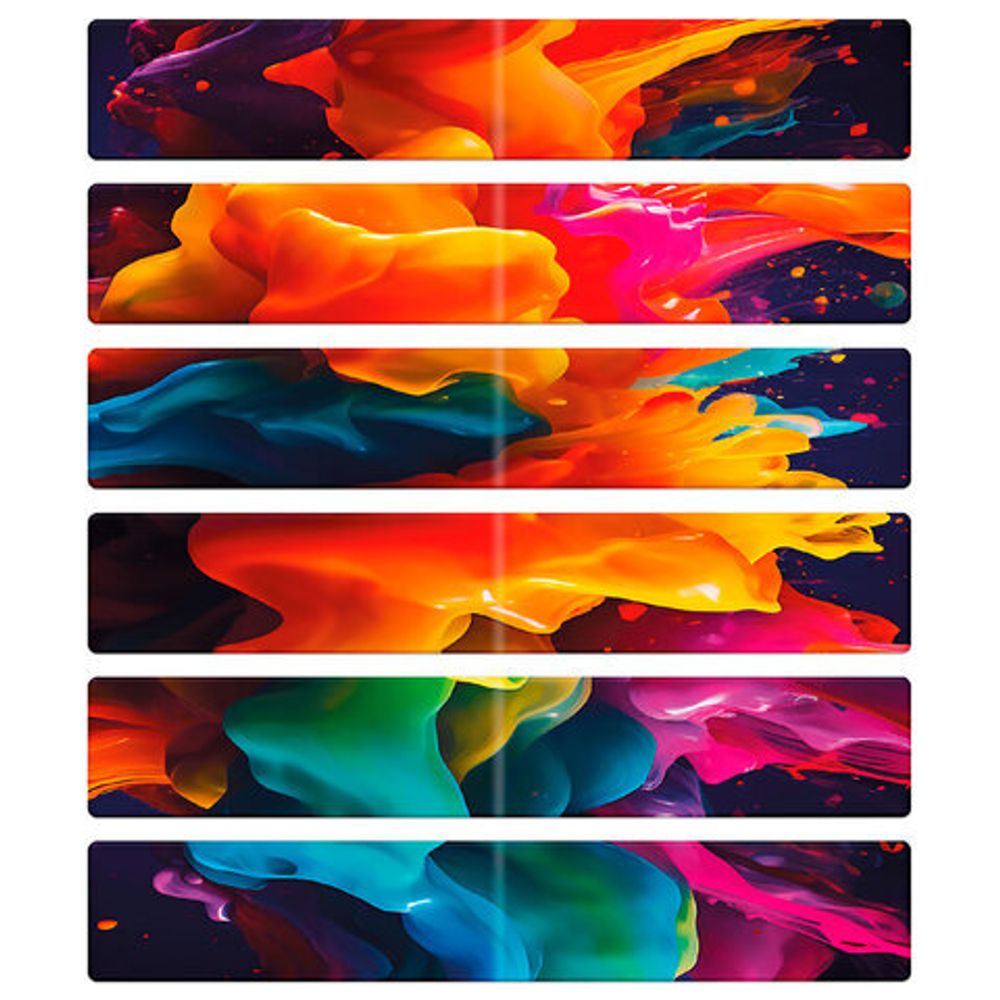 Закладки для книг МАГНИТНЫЕ, "АССОРТИ 5 ДИЗАЙНОВ ABSTRACTION", 6 штук, 60x20 мм, FUNSTER (ФАНСТЕР), 116653