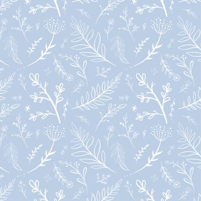 Нежные веточки на голубом фоне