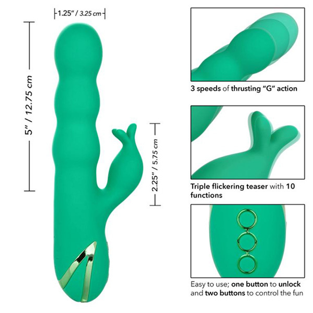 Зеленый вибромассажер-кролик California Exotic Novelties Sonoma Satisfier SE-4351-15-3