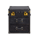 Черный кожаный столик-чемодан 7184