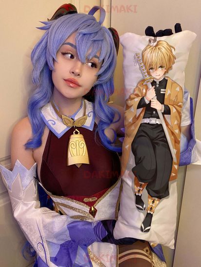 Мини дакимакура Зеницу Агацума из Клинок, рассекающий демонов арт. M0435, 60х20 см