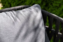 "Диего" лаунж-зона 4-местная плетеная из роупа (веревки), каркас алюминиевый темно-серый, роуп темно-серый