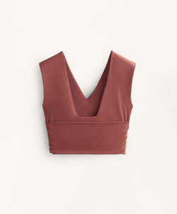 Oysho Топ-майка Comfortlux с перекрестными деталями, линялый махагон