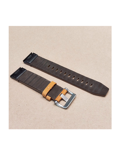 Ремешок кожа / замша 22 мм для Garmin Fenix 7 / 6 / 5, Forerunner 935 / 945 / 955, instinct, instinct 2, Epix Gen 2 быстросъемный серебристая пряжка