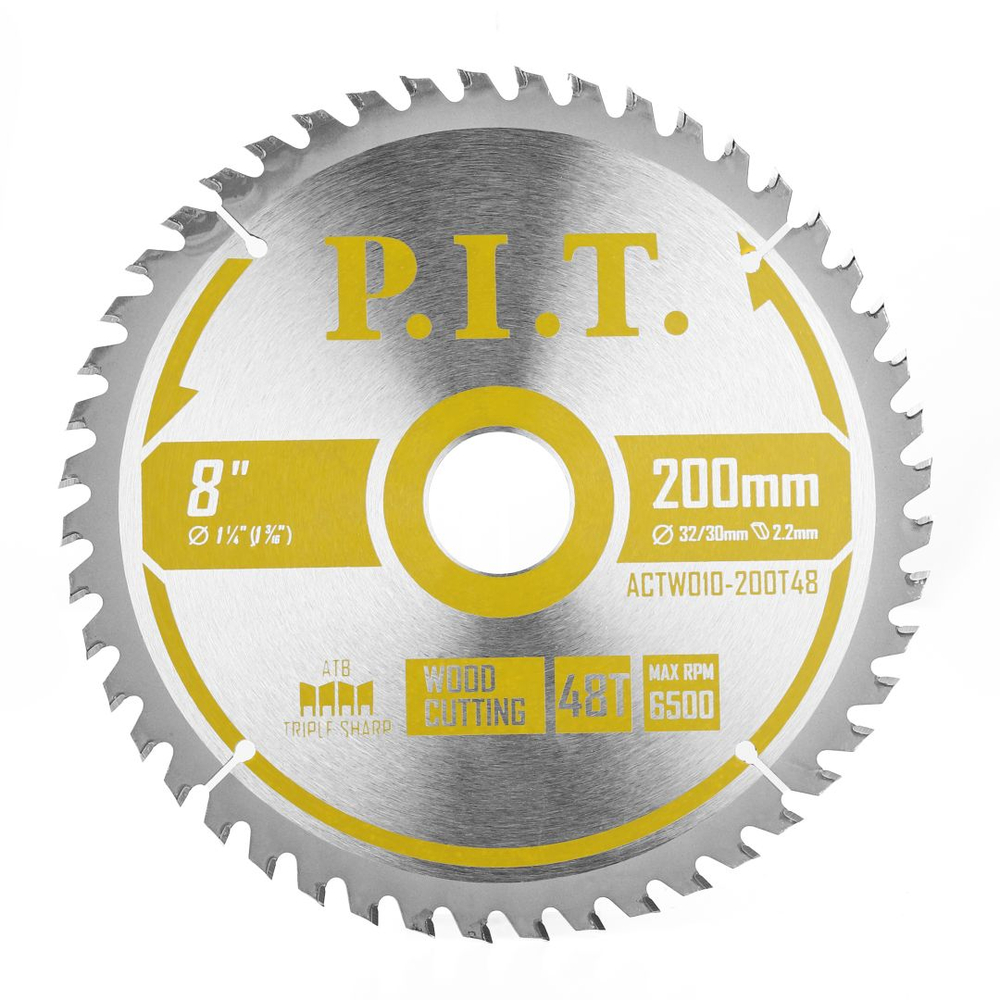 Диск пильный P.I.T. 200x32/30x1,4 мм 48T(ACTW10-200T48)