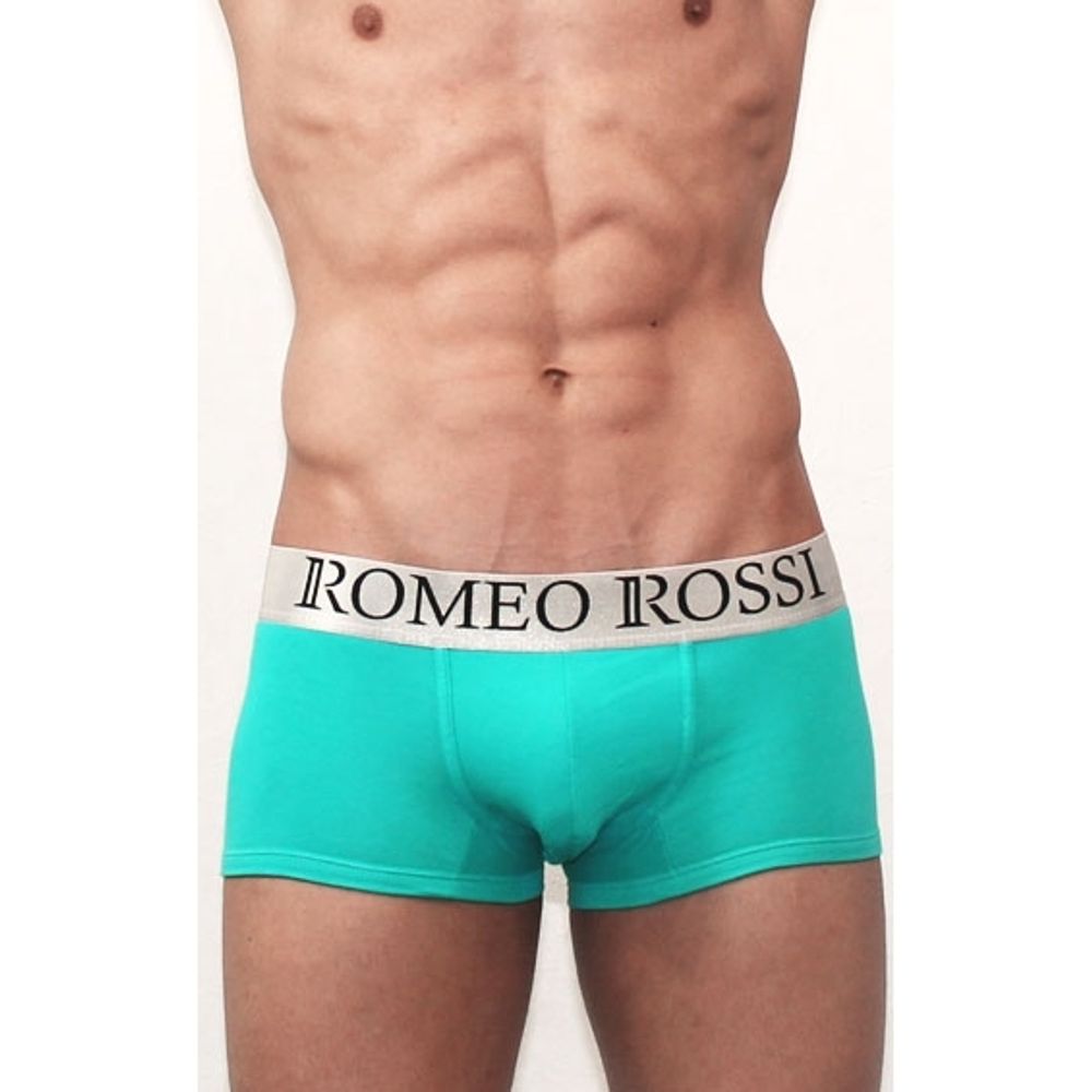 Мужские трусы боксеры цвет морской волны Romeo Rossi Steel Sky Blue Trunks RR00004