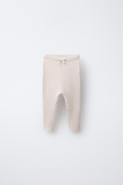 ZARA ЛЕГИНСЫ В РУБЧИК, ЭКРЮ