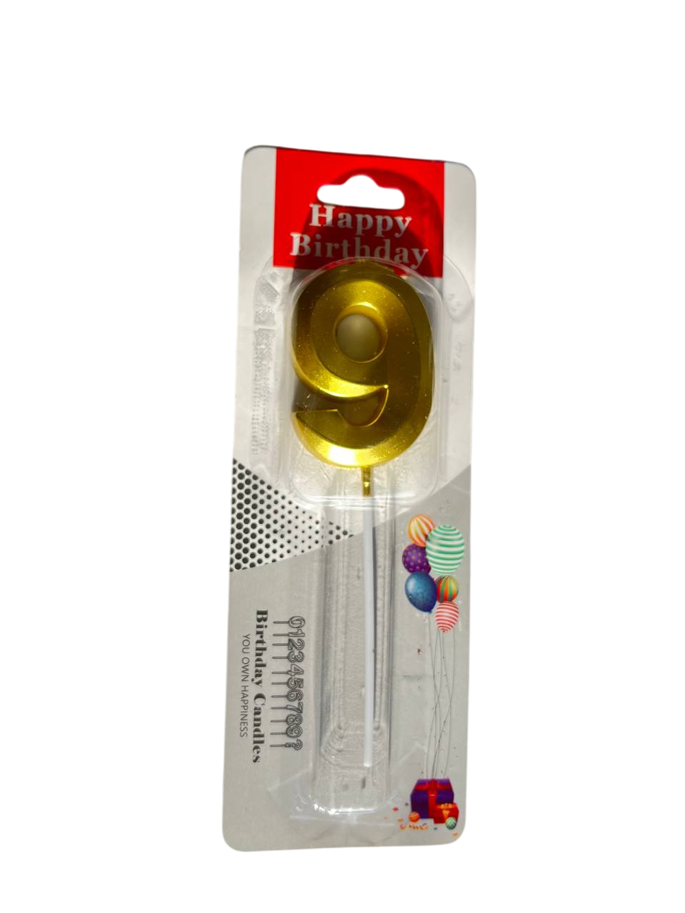 Свечи "Цифра (0-9)" Золотая