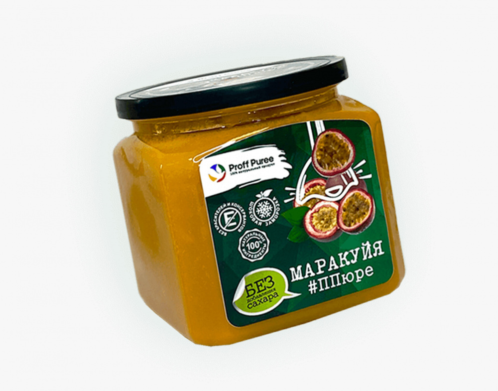 ПЮРЕ Proff Puree без сахара из маракуйи (Банка 500гр)